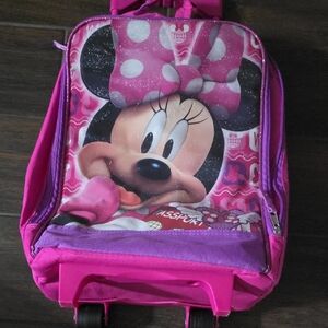 Pink Minnie Mouse Rolling Suitcase